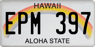 HI license plate EPM397