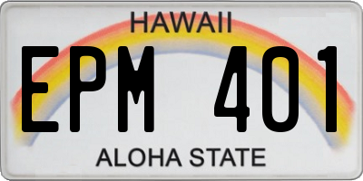 HI license plate EPM401