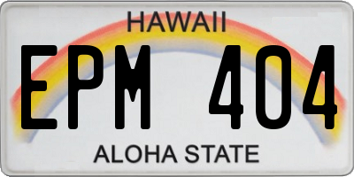 HI license plate EPM404