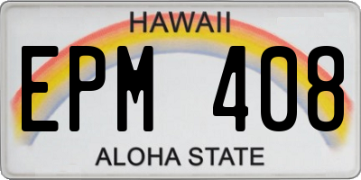 HI license plate EPM408