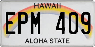 HI license plate EPM409