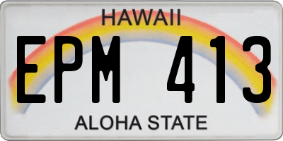 HI license plate EPM413