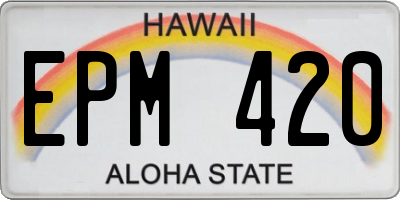 HI license plate EPM420