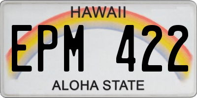 HI license plate EPM422