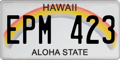 HI license plate EPM423
