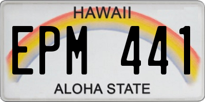 HI license plate EPM441