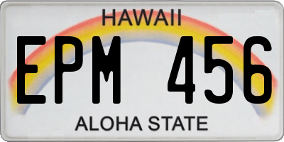 HI license plate EPM456