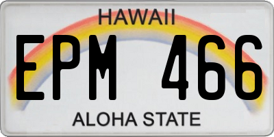 HI license plate EPM466
