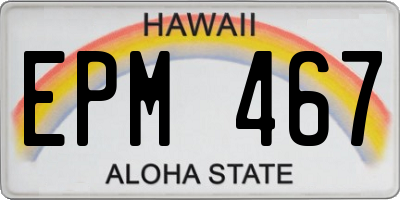 HI license plate EPM467