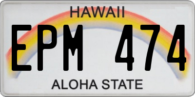 HI license plate EPM474