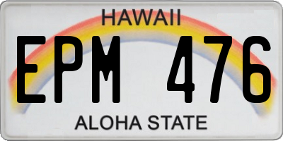 HI license plate EPM476