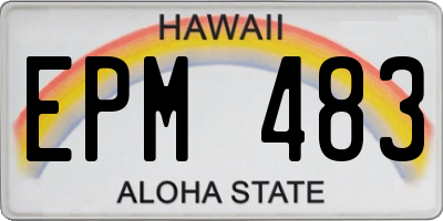 HI license plate EPM483