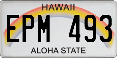 HI license plate EPM493