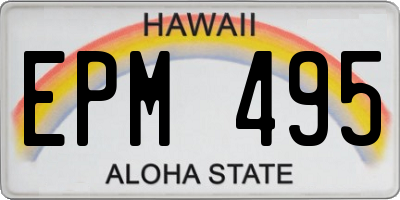 HI license plate EPM495