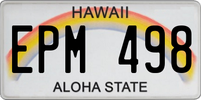 HI license plate EPM498