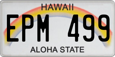HI license plate EPM499