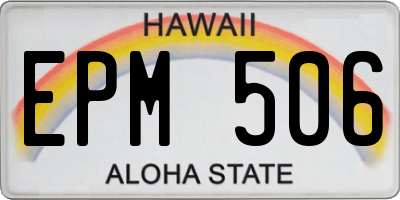 HI license plate EPM506
