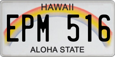 HI license plate EPM516