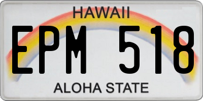HI license plate EPM518