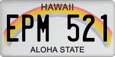 HI license plate EPM521