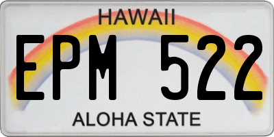 HI license plate EPM522
