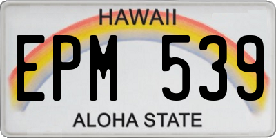 HI license plate EPM539