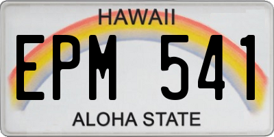 HI license plate EPM541