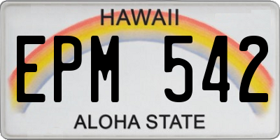 HI license plate EPM542