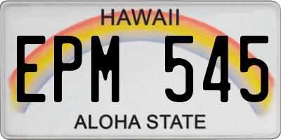 HI license plate EPM545