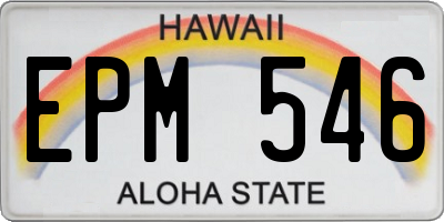 HI license plate EPM546