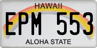 HI license plate EPM553