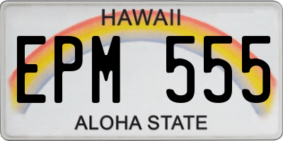HI license plate EPM555