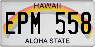 HI license plate EPM558