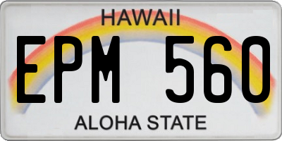 HI license plate EPM560