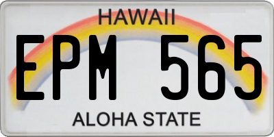 HI license plate EPM565