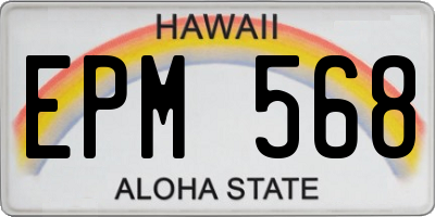HI license plate EPM568