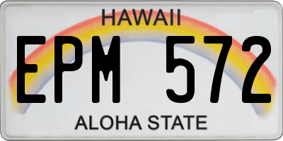 HI license plate EPM572