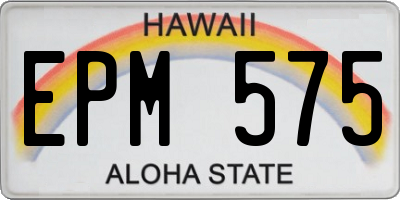 HI license plate EPM575