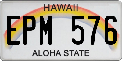 HI license plate EPM576