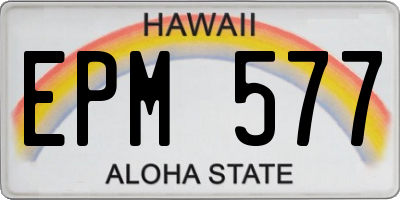 HI license plate EPM577