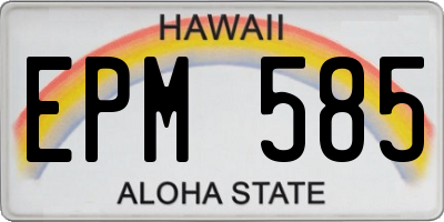 HI license plate EPM585