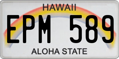 HI license plate EPM589