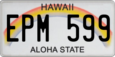 HI license plate EPM599