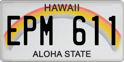 HI license plate EPM611