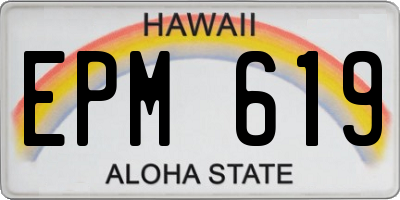 HI license plate EPM619