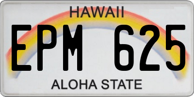 HI license plate EPM625