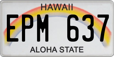 HI license plate EPM637