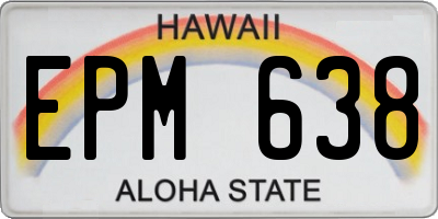 HI license plate EPM638