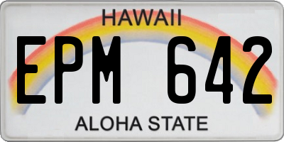 HI license plate EPM642