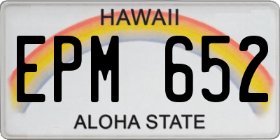HI license plate EPM652